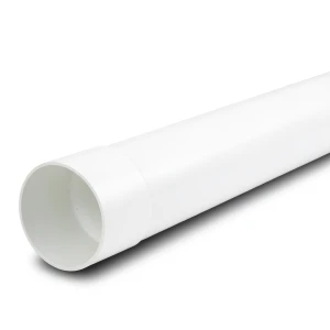 UPVC Plastic Pipe Class 3 Size 110 mm Thickness 3.8 mm White Color