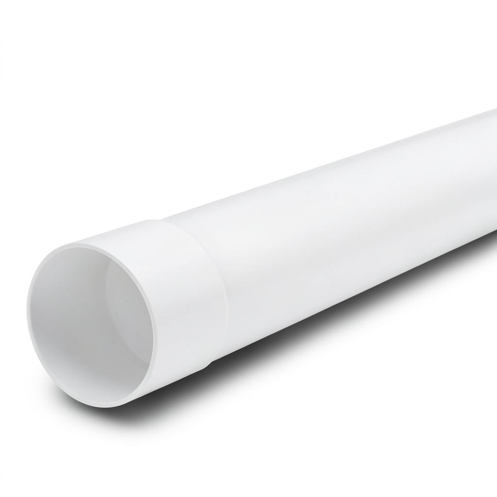 UPVC Plastic Pipe Class 3 Size 140 mm Thickness 4.6 mm White Color