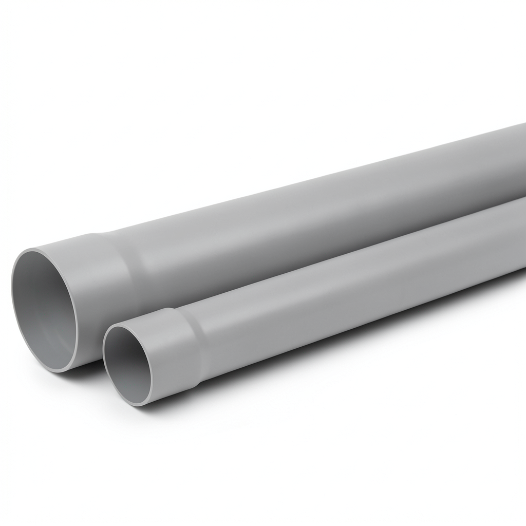 UPVC Plastic Pipe Class 5 PN 16 Bar Size 160 mm Thickness 13.2 mm Gray