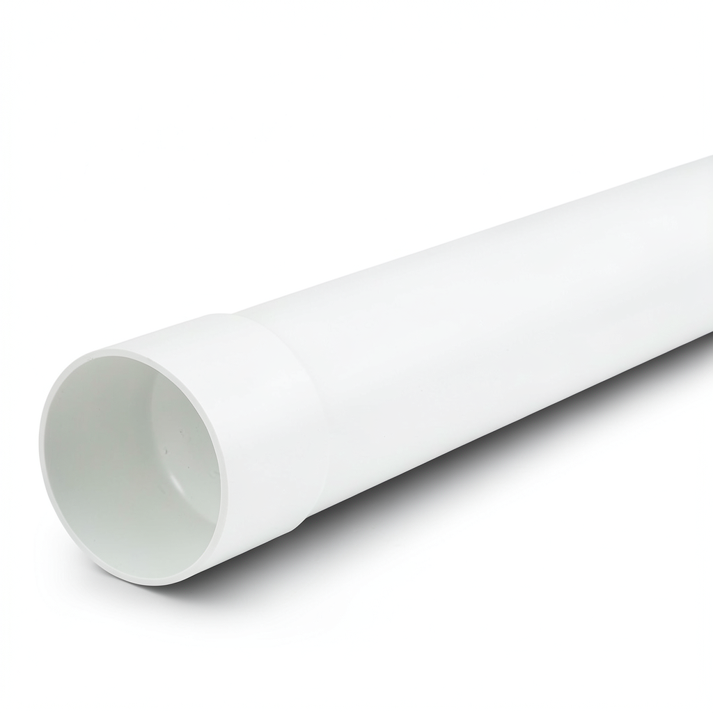 UPVC Plastic Pipe Class 4 Size 110 mm Thickness 6.1 mm White Color