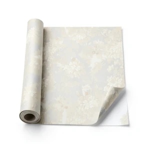 Italian Wallpaper Floral Design Pale Beige, Size 10m x 1.06m