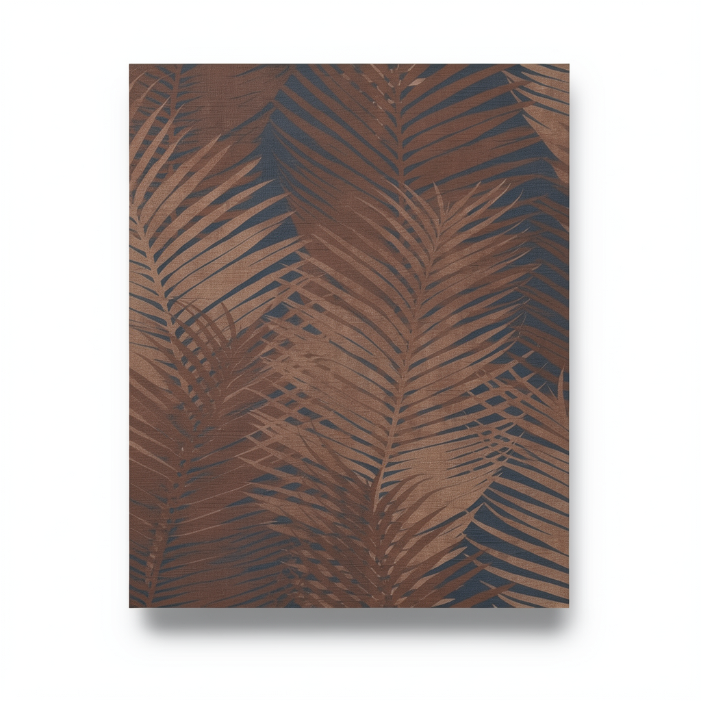 Italian Leaf Patterned Wallpaper 10m x 0.73m Brown, Model 45101