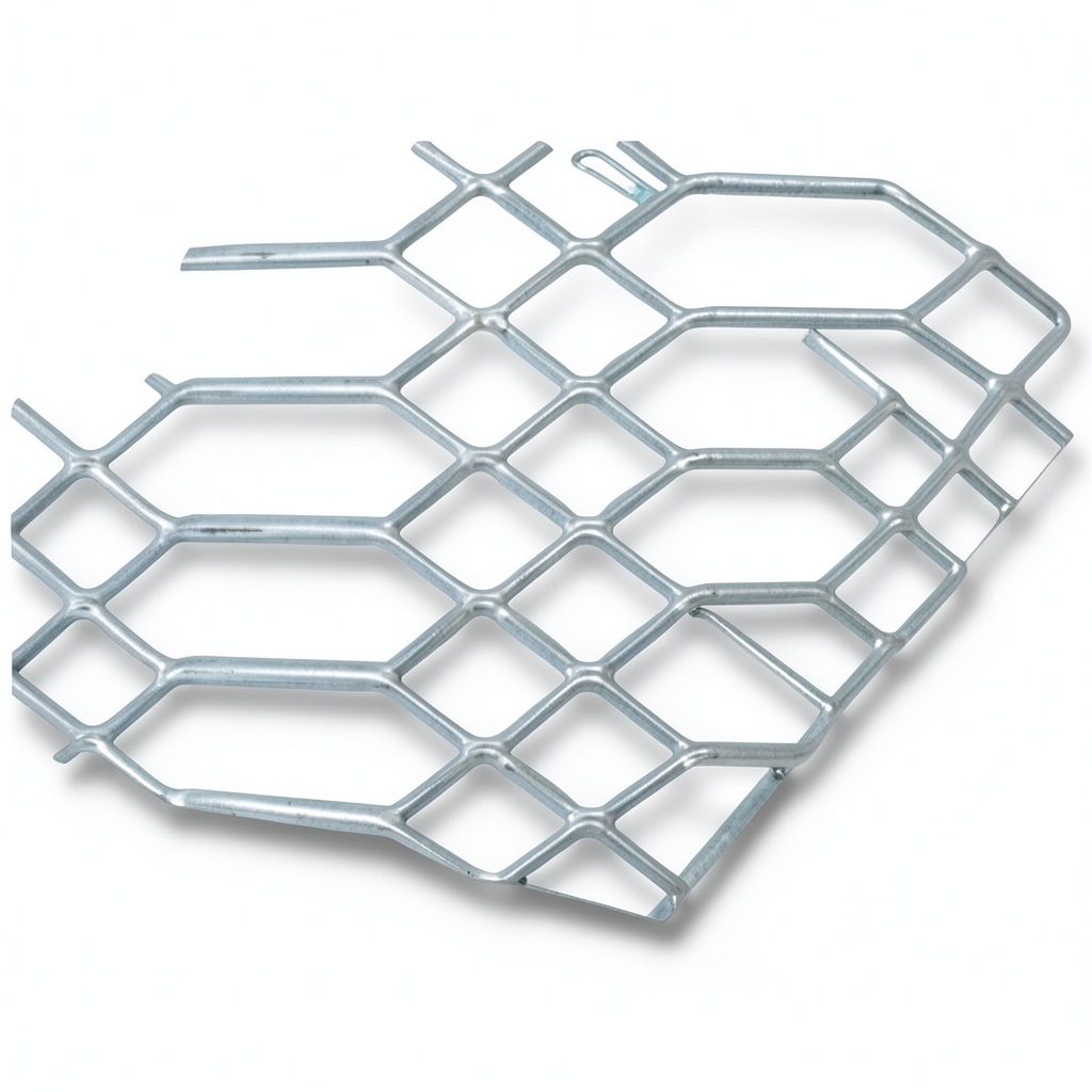 سلك شبك معدني ممدد حديد اسود سمك 4.8 مم، عرض 2.44 متر، طول 4 متر، تصميم جوهرة