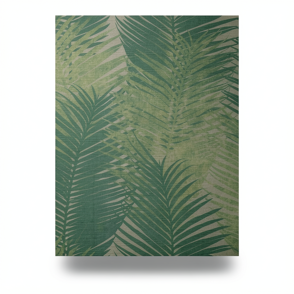 Leaf Patterned Wallpaper 10m x 0.73m Green Color, Model 45104