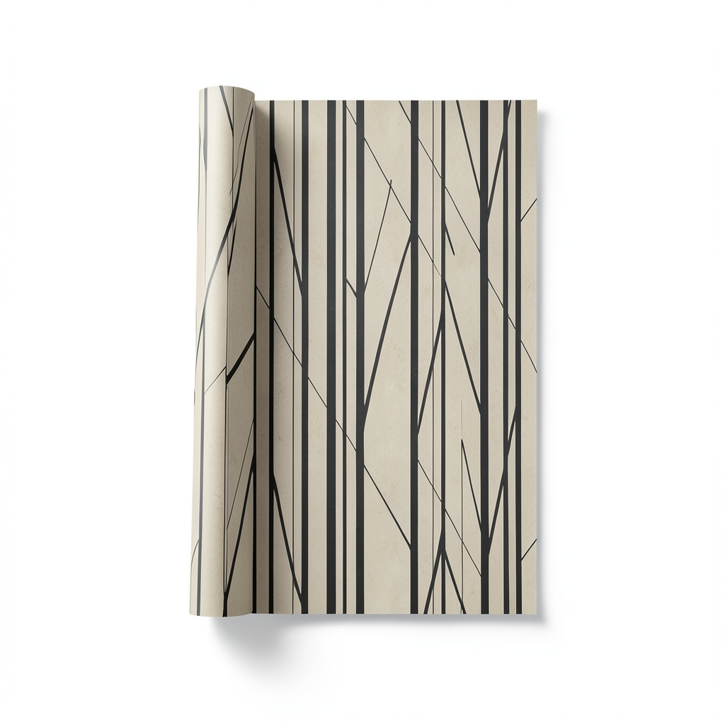 Dutch Modern Wallpaper 10m x 0.53m Beige with Black, Model 218482