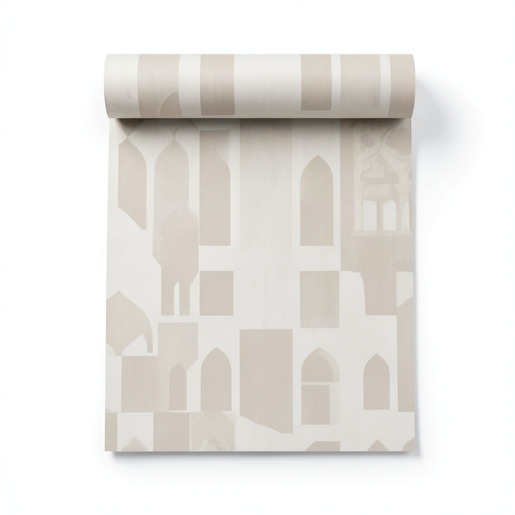 Italian Wallpaper Modern Design Beige Color, Size 10mx1.06m, Model 81735