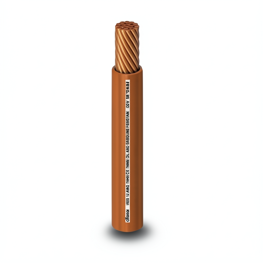 كابل نحاس THHN/THWN معزول PVC 105° قطر 8.8 مم 600 فولت طول 500 قدم بني | شركة الفنار