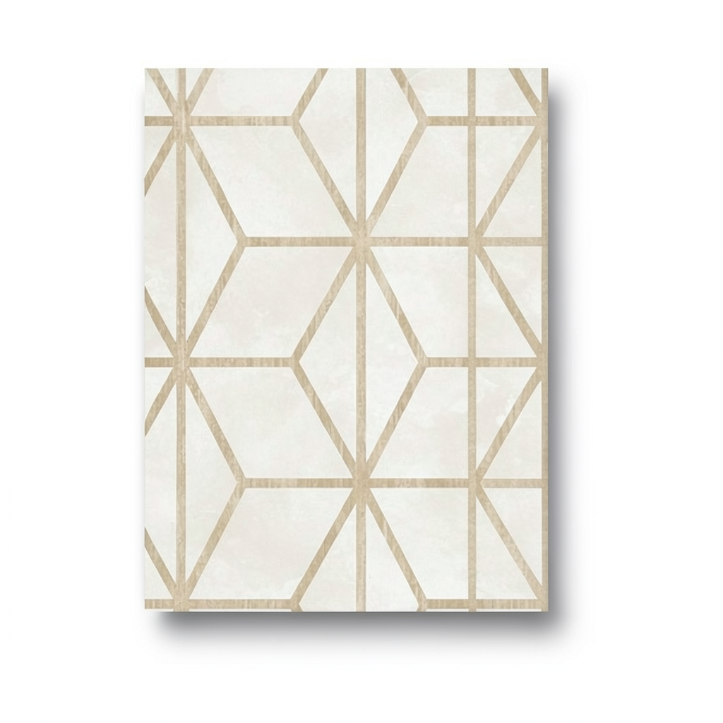 ورق حائط اسباني تصميم هندسي 10 م×0.53 م بيج، موديل 374-3