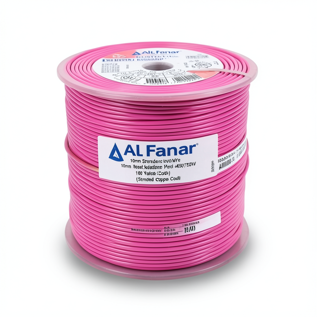 سلك نحاس مجدول 10 ملم معزول PVC مقاوم للحرارة 450/750 فولت، طول اللفة 100 ياردة | شركة الفنار