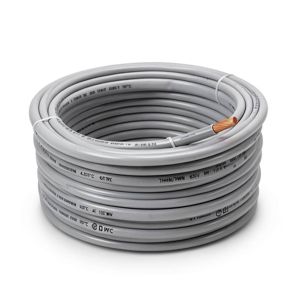 كابل نحاس THHN/THWN معزول PVC 105° قطر 4.2 مم 600 فولت 500 قدم رمادي | شركة الفنار