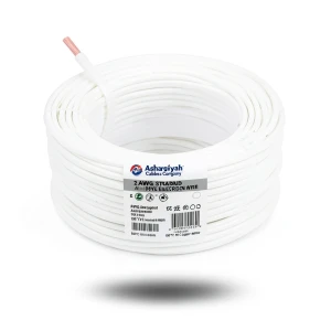 سلك امريكي نحاس مجدول 2 AWG معزول PVC 105°C أبيض، 600 فولت، 500 قدم | شركة كابلات الشرقية للصناعة