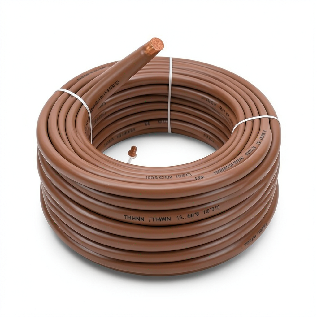 كابل نحاس THHN/THWN قطر 13.8 مم معزول PVC 105° بني 600 فولت 500 قدم | شركة الفنار