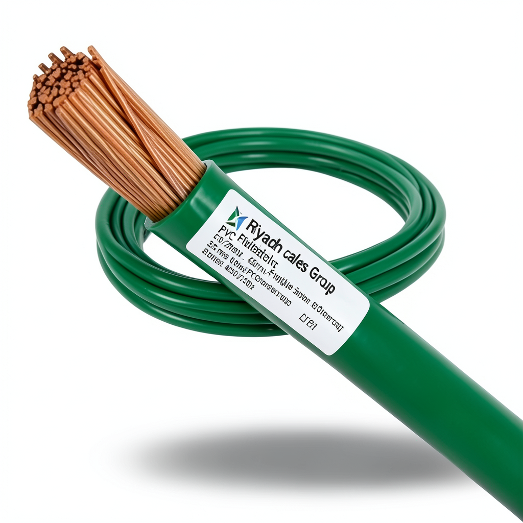 PVC Insulated Flexible Copper Single Electric Wire 35mm2 450/750V Green | Riyadh Cables Group