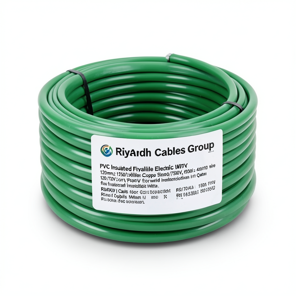 PVC Insulated Flexible Copper Single Electric Wire 120mm2, 450/750V, Green | Riyadh Cables Group