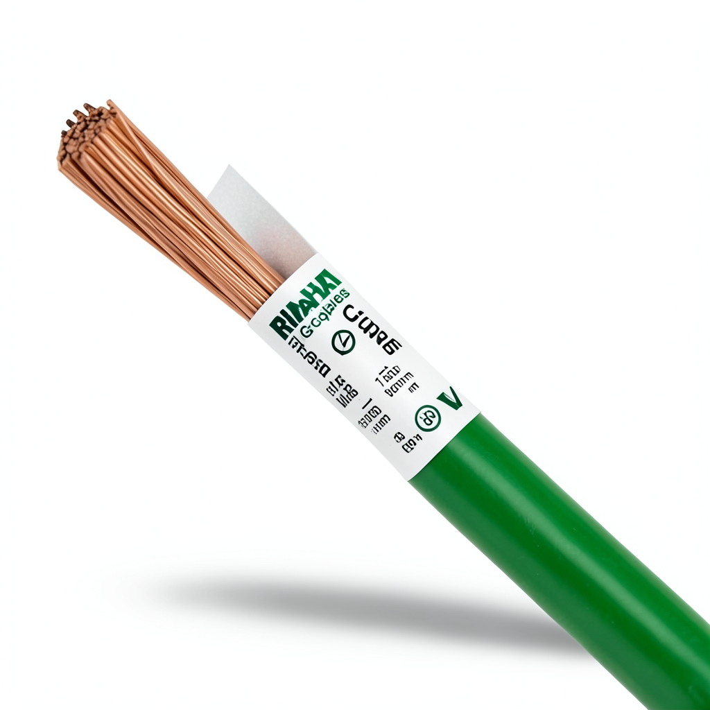 سلك مفرد نحاس شعر عزل PVC، مقاس 185 sq mm، 450/750 فولت، لون أخضر | مجموعة كابلات الرياض