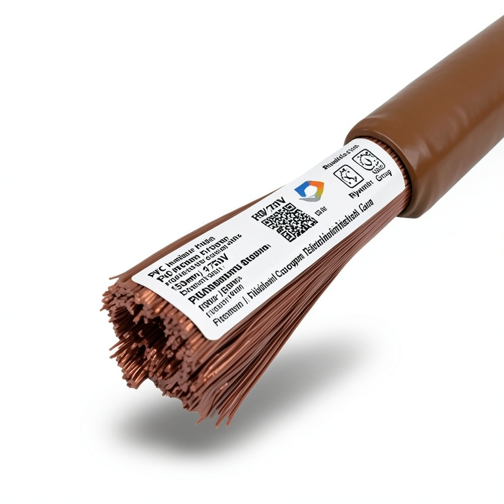 سلك كهرباء نحاس شعر عزل PVC، مساحة مقطع 150 mm2، 450/750 فولت، بني | مجموعة كابلات الرياض