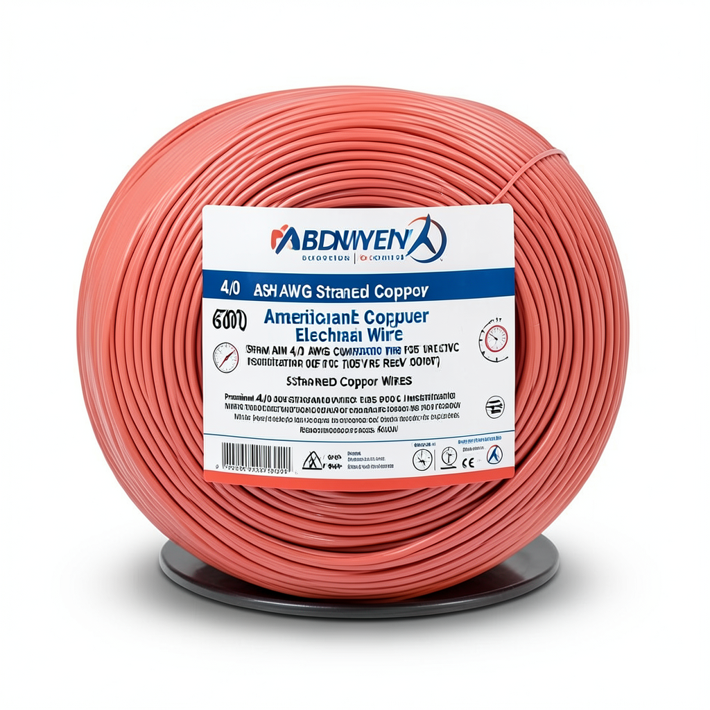 4/0 AWG Stranded Copper American Electrical Wire PVC Insulated 105°C Red 600V 500ft | Asharqiyah Cables Company for Industry