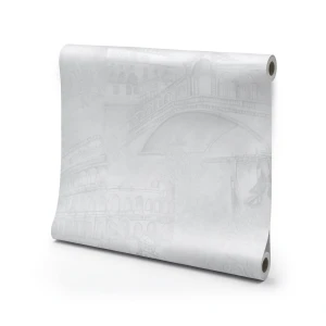 Italian Wallpaper Light Gray Color Modern Design, Size 10mx1.06m, Model 81709