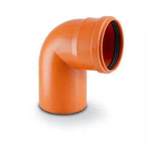 كوع UPVC زاوية °90 شانل مقاس 160 مم لون برتقالي
