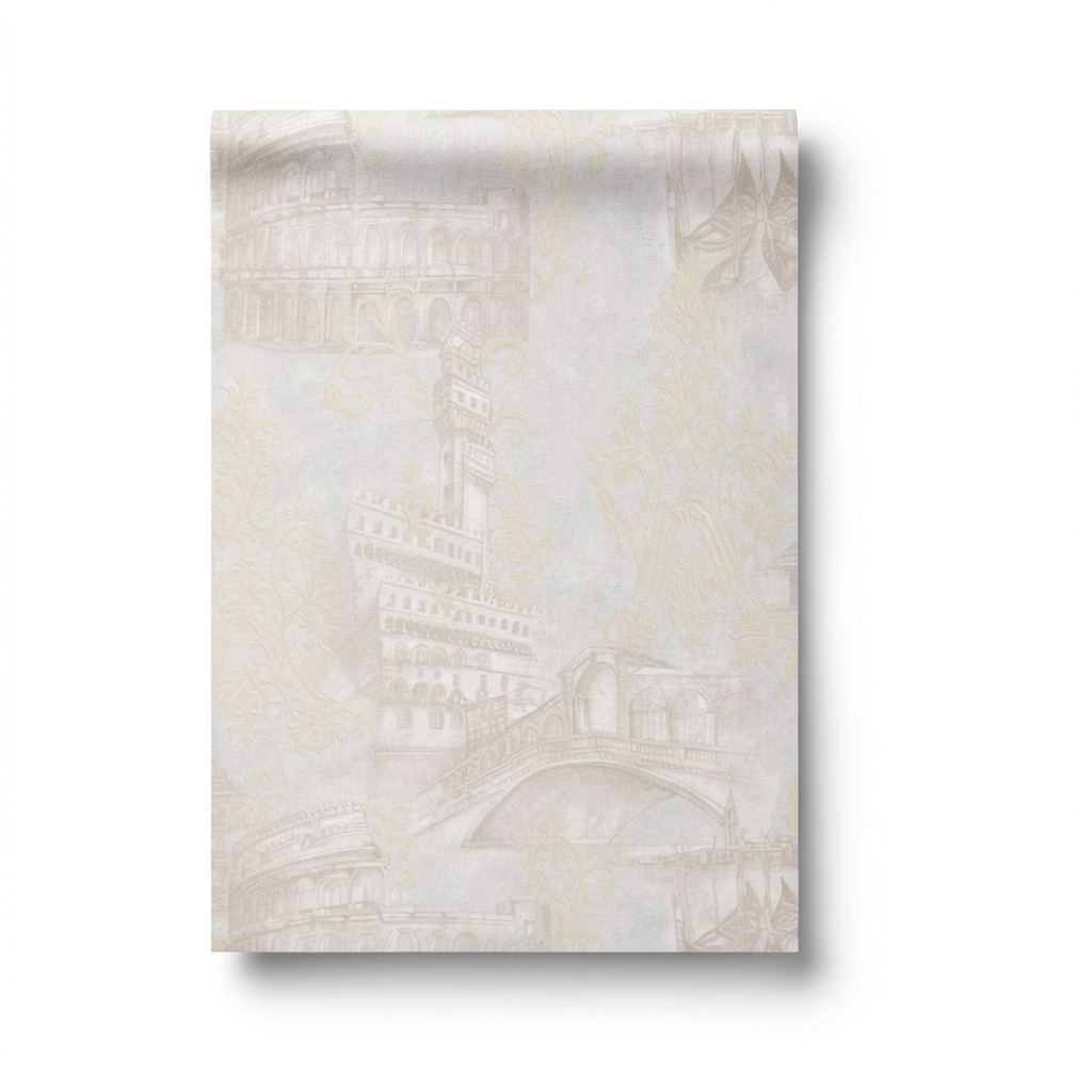 Italian Wallpaper Modern Design Beige Color, Size 10mx1.06m, Model 81707