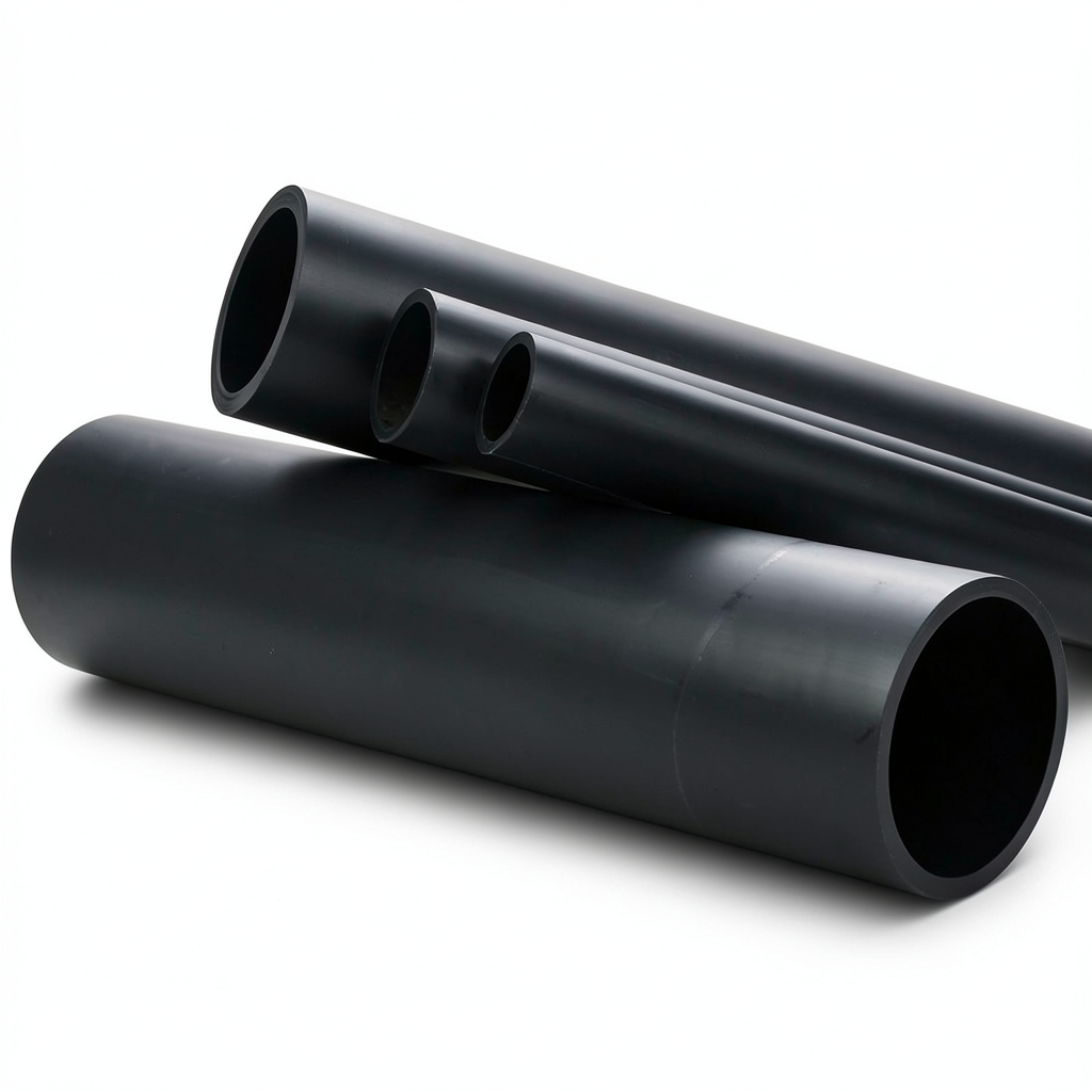 أنابيب HDPE ضغط 6.3 بار PE 100 قطر خارجي 900 ملم سماكة 34.4 ملم SDR 26 أسود