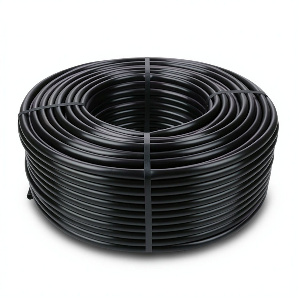 لفة أنابيب بلاستيك HDPE ضغط 20 بار PE 100 حجم 75 مم سماكة 8.4 مم SDR 9 أسود