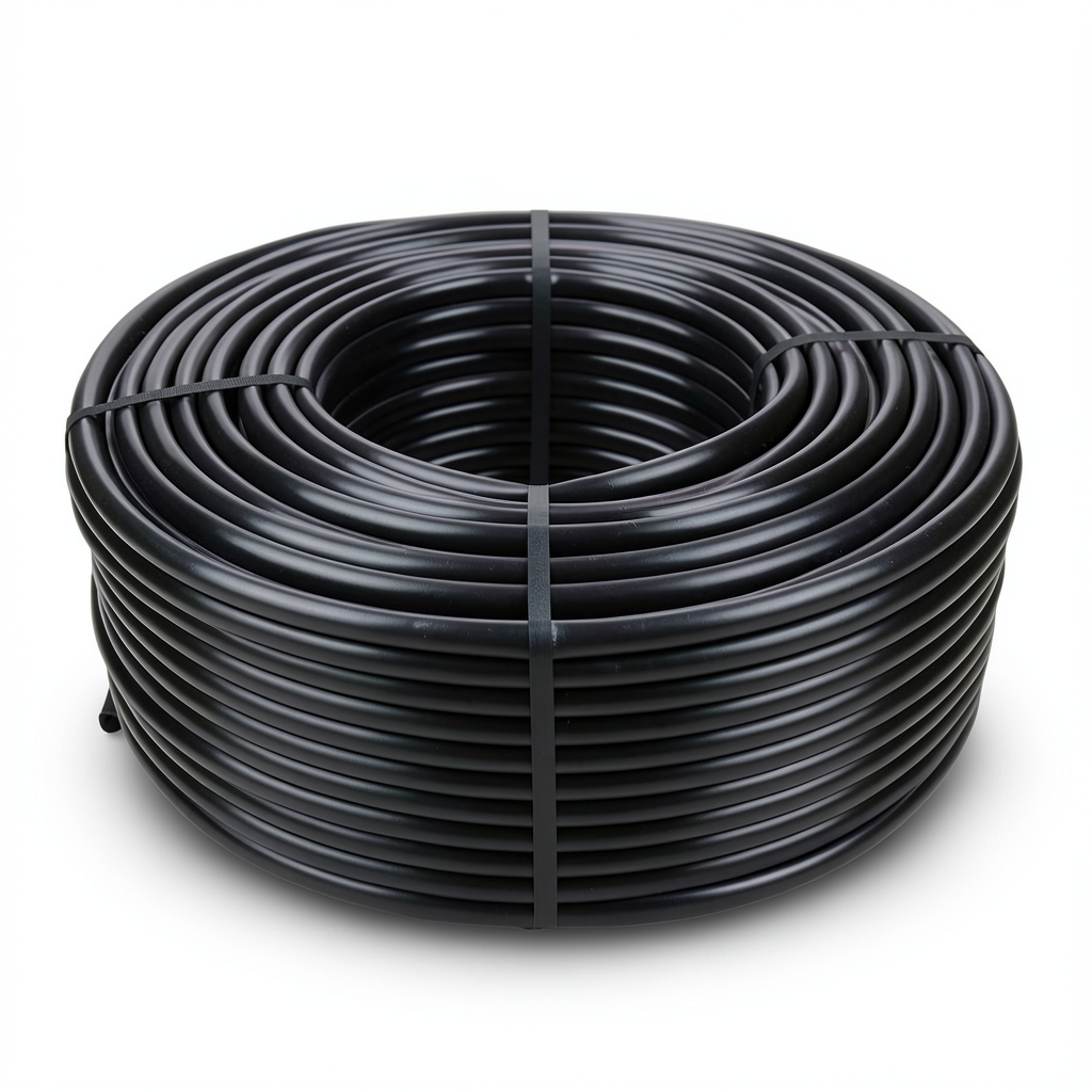 لفة أنابيب HDPE ضغط 20 بار PE 100، قطر خارجي 90 مم، SDR 9، أسود