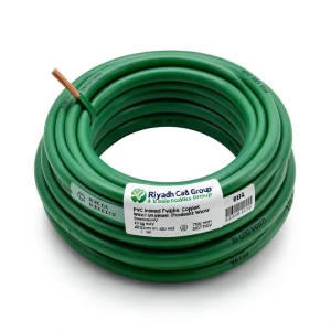 سلك مفرد نحاس شعر عزل PVC، مقاس 70 sq mm، 450/750 فولت، لون أخضر | مجموعة كابلات الرياض