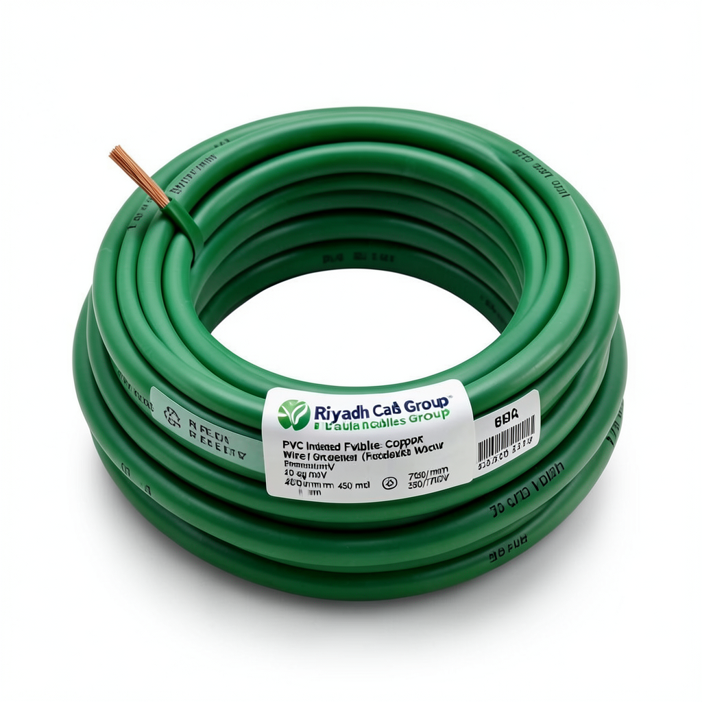 PVC Insulated Flexible Copper Single Wire 70 sq mm, 450/750 Volts, Green | Riyadh Cables Group