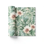 Floral Wall Covering 10m x 0.53m Green Color, Model ht70204