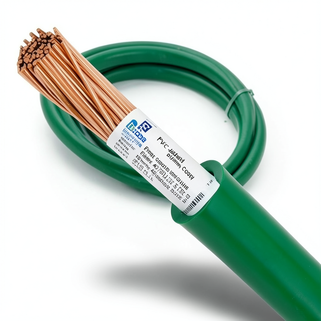 لفة سلك نحاس مفرد عازل PVC، مقاس 35 مم2، جهد 450/750 فولت، لون أخضر | مجموعة كابلات الرياض