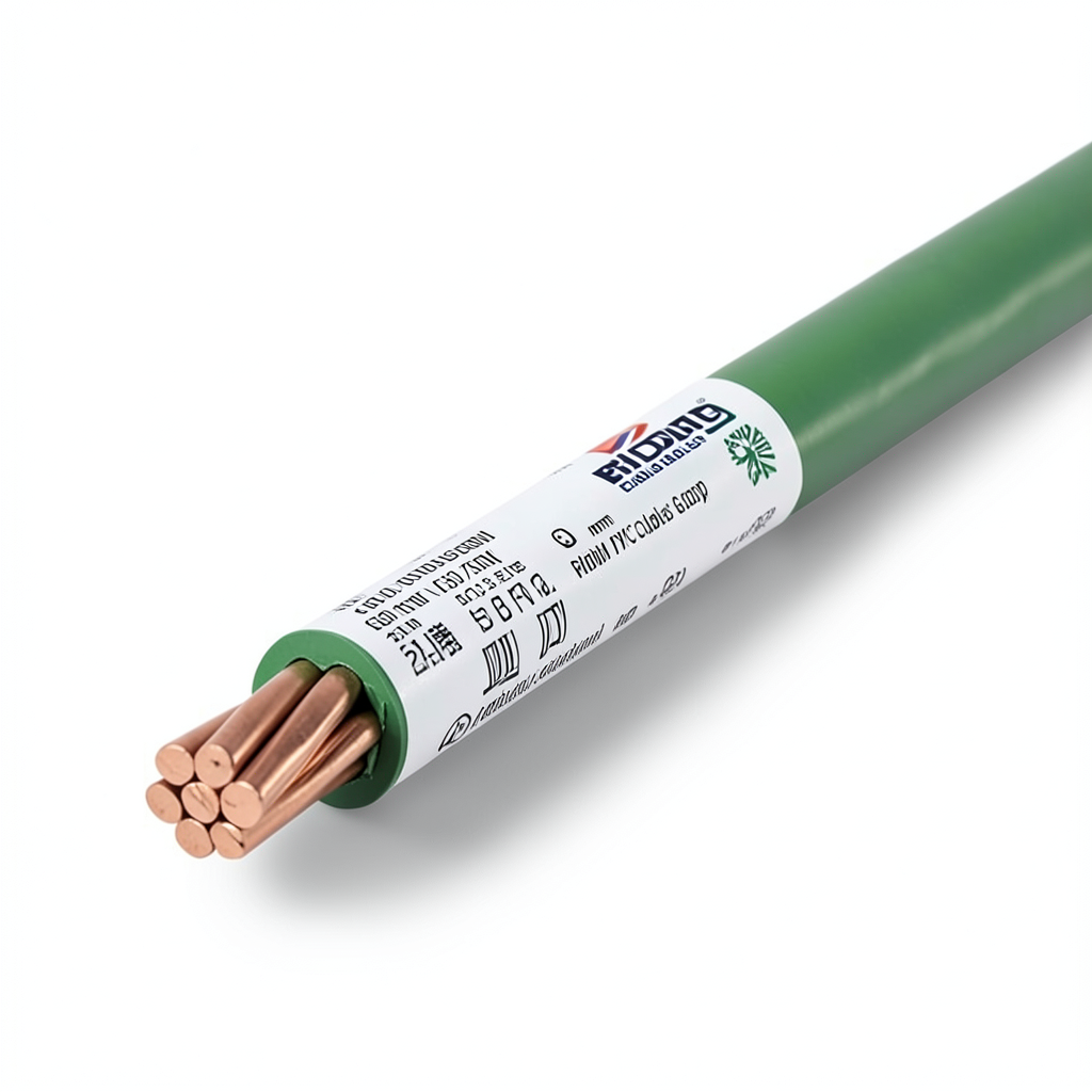 Copper Stranded Electrical Wire 6mm 450/750V PVC Insulated Green | Riyadh Cables Group
