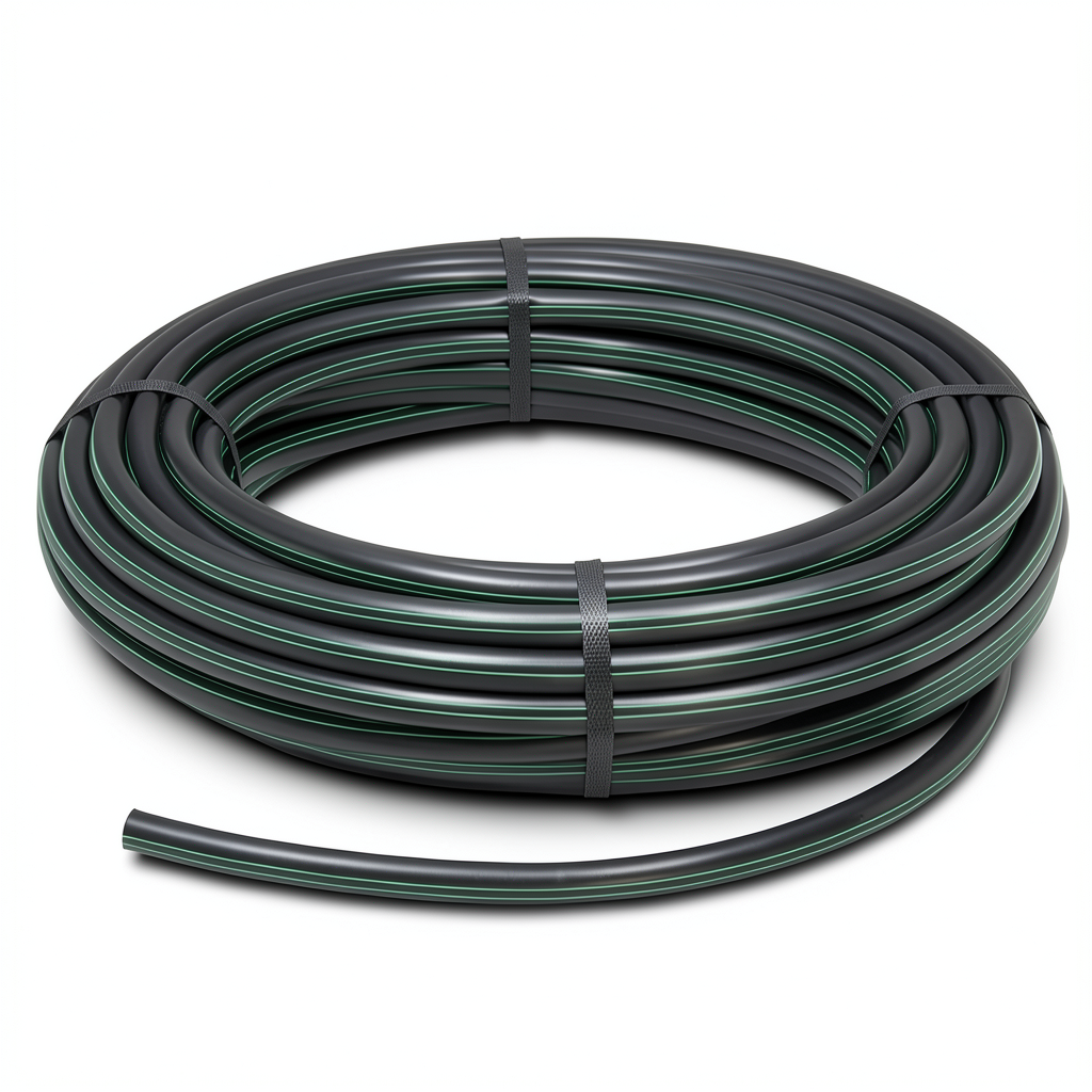 لفة أنابيب بلاستيك HDPE ضغط 15.7 بار PE 63، قطر خارجي 63 مم SDR 6، لون أسود