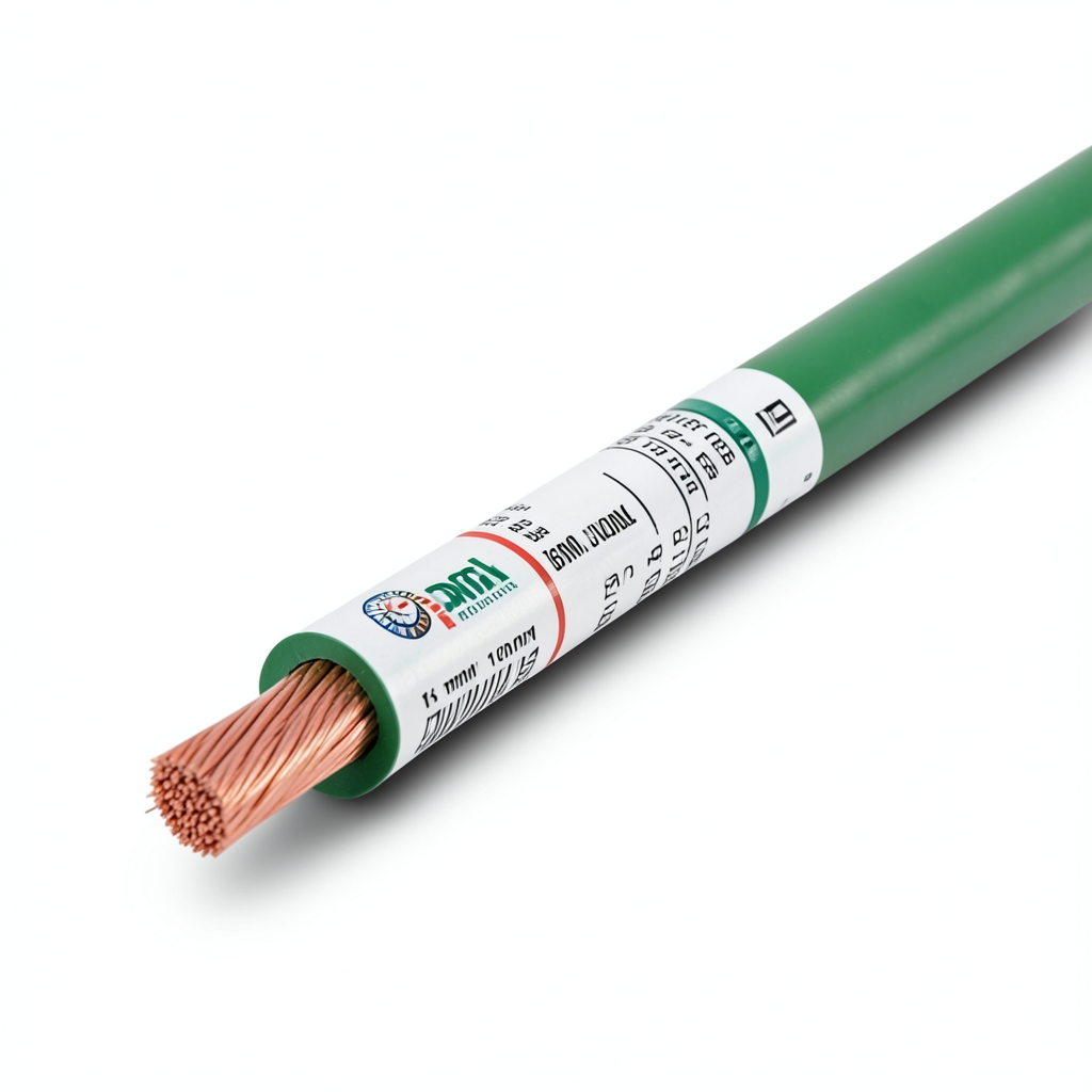 Copper Stranded Electric Wire 16mm 450/750 Volts PVC Insulated Green | Riyadh Cables Group