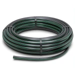 لفة أنابيب بلاستيك HDPE ضغط 9.8 بار PE 63، قطر خارجي 140 مم SDR 9 أسود مع خطوط خضراء