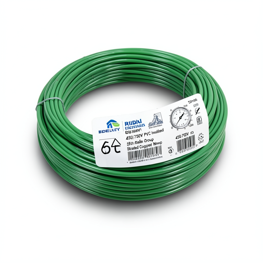 Copper Stranded Electrical Wire 35mm 450/750V PVC Insulated Green | Riyadh Cables Group