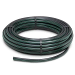 لفة أنابيب بلاستيك HDPE ضغط 15.7 بار PE63 قطر خارجي 25 مم SDR 6 أسود مع خطوط خضراء