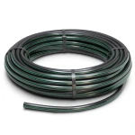 لفة أنابيب HDPE ضغط 15.7 بار PE 63 قطر خارجي 50 مم SDR 6 أسود مع خط أخضر
