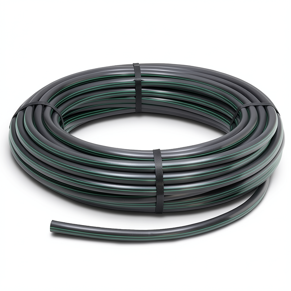HDPE Polyethylene Plastic Coil Pipe 15.7 Bar PE 63, 32 mm SDR 6 Black