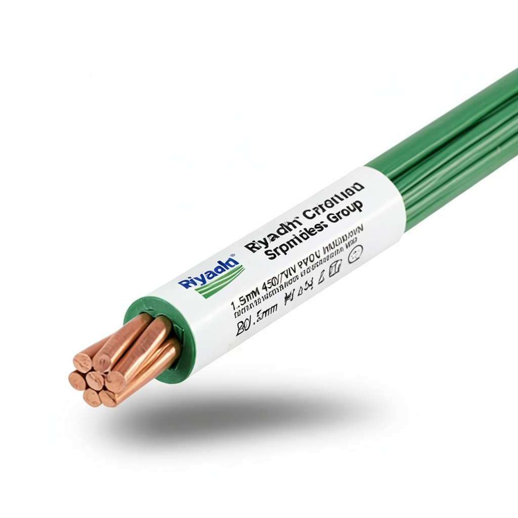 سلك نحاس مجدول 1.5mm 450/750V عزل PVC لون أخضر | مجموعة كابلات الرياض