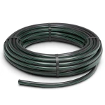 لفة أنابيب بلاستيك HDPE ضغط 9.8 بار PE 63، قطر 125 مم، أسود مع خطوط خضراء