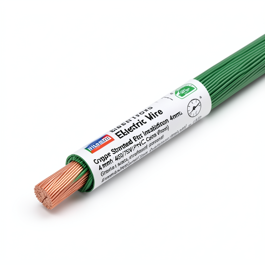 لفة سلك مجدول نحاس 4 مم2 450/750 فولت عزل PVC لون أخضر | مجموعة كابلات الرياض