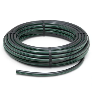 HDPE Plastic Coil Pipe Nominal Pressure 15.7 Bar PE 63 OD 20 mm SDR 6 Black with Green Stripes