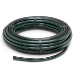 لفة أنابيب بلاستيك HDPE ضغط 15.7 بار PE63 قطر خارجي 25 مم SDR 6 أسود مع خطوط خضراء