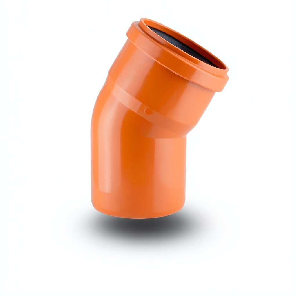 UPVC Plastic Elbow 30° Size 160 mm Orange