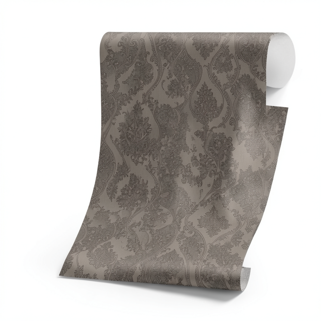 Italian Wallpaper Patterned Design 10mx1.06m Dark Beige