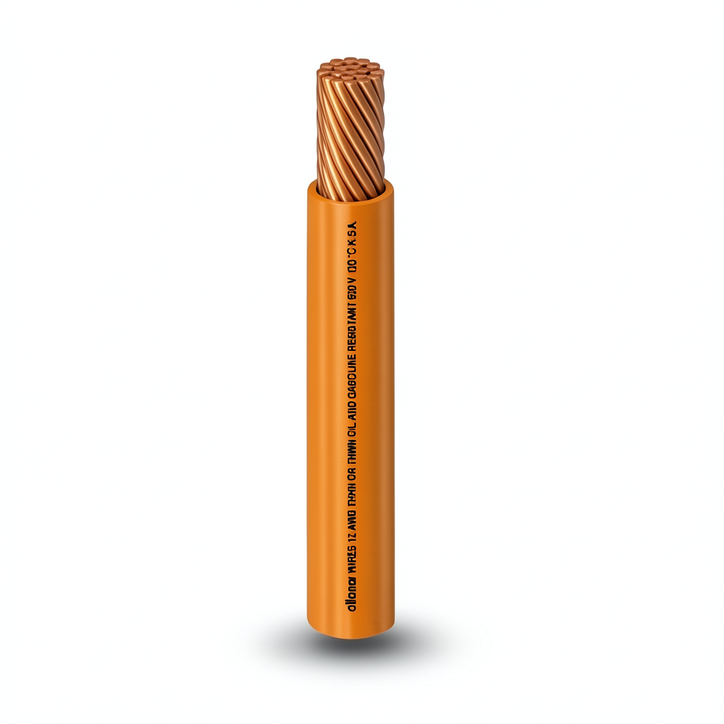 كابل نحاس THHN/THWN معزول PVC 105° 11.9 مم قطر 600 فولت 500 قدم برتقالي | شركة الفنار