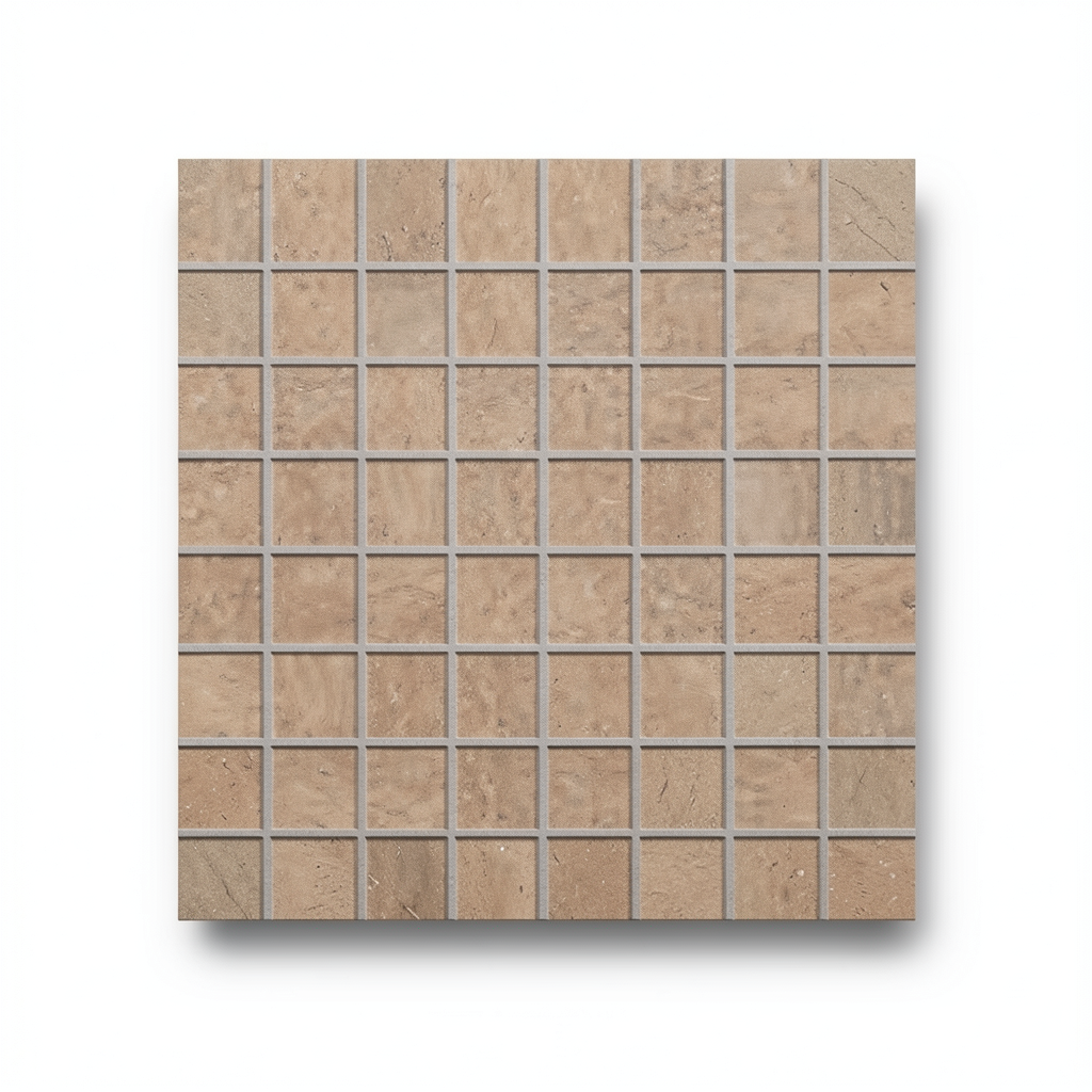 ارضيات ديكور بورسلان أبعاد 30×30 سم، سمك 9 مم، بني، تصميم كوارتزيت