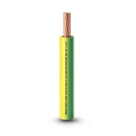 كابل نحاس THHN/THWN معزول بمادة PVC 105° الفنار قطر 2.7 مم 600 فولت طول 500 قدم أصفر مع الأخضر | شركة الفنار