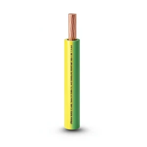كابل نحاس THHN/THWN معزول بمادة PVC 105° الفنار قطر 2.7 مم 600 فولت طول 500 قدم أصفر مع الأخضر | شركة الفنار
